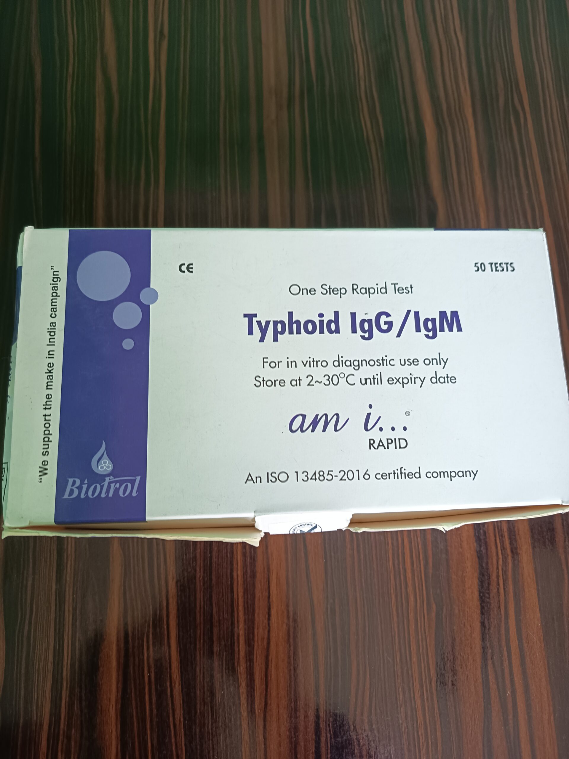 Typhoid IgG/IgM 50T/Box